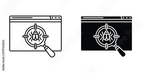 Debug icon graphic design. Vector icon illustrations