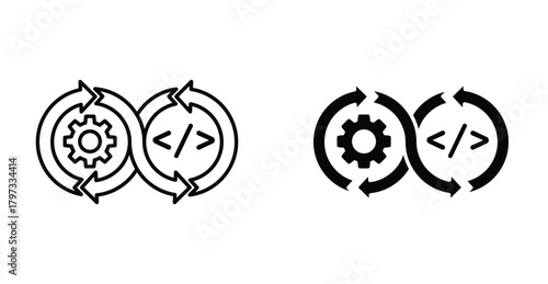 Dev ops icon graphic design. Vector icon illustrations