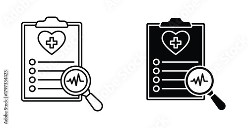 Diagnosis report icon graphic design. Vector icon illustrations