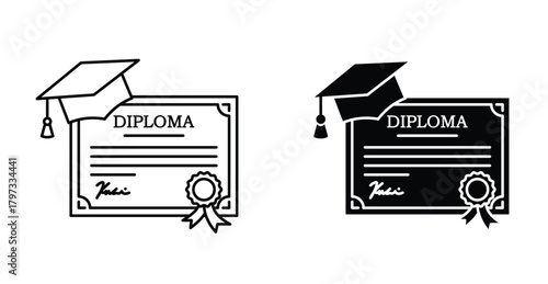 Diploma icon graphic design. Vector icon illustrations