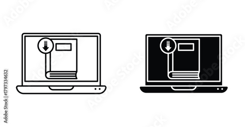 Download ebook icon graphic design. Vector icon illustrations