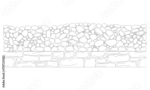 Geological and Soil Layers Cross-Section Line Art Illustrations
