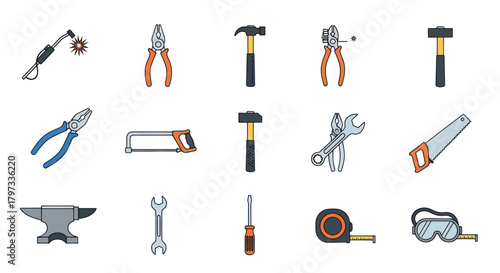 Assortment of Various Hand Tools for Construction and Repair.