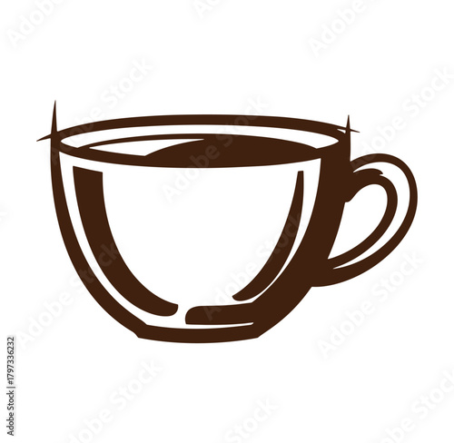 Minimalistic coffee cup illustration simple brown design perfect for beverages and caffeine