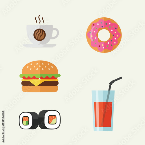 Fast Food Illustration Set