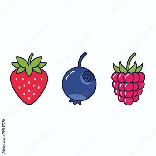 Colorful Cartoon Berries Illustration