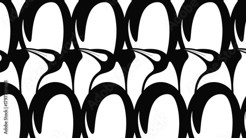 Bold black and white abstract pattern creates a striking visual effect, ideal for modern designs, impactful backgrounds, and unique branding elements