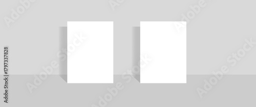 Realistic blank vertical business card illustration for mockup. 3D Render.