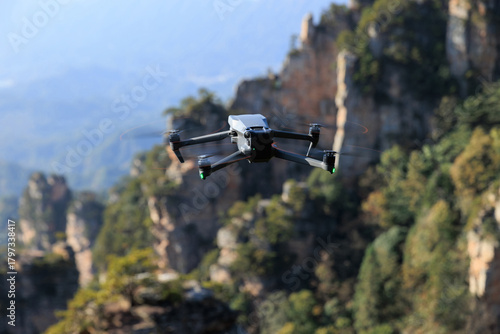 Drone flying in Zhangjiajie, China