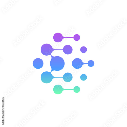 Molecule Structure Pharma Business Symmetric, Linear Logo