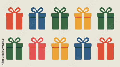 Colorful holiday gifts for Christmas and beyond - create festive designs, invitations, and marketing materials with these vibrant presents!