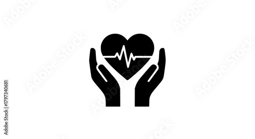Heart Health in Hands Symbol of Care and Wellbeing.