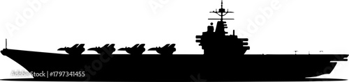 Warship navy  silhouette vector illustration