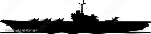 Warship navy  silhouette vector illustration