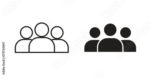 Community icon in simple flat trend modern graphic design abstract logotype element