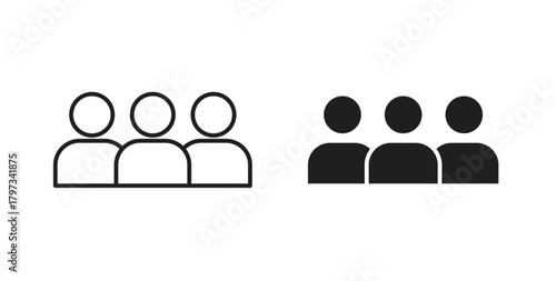 Community icon in simple flat trend modern graphic design abstract logotype element