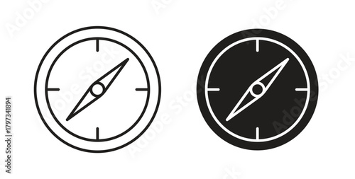 Compass icon in simple flat trend modern graphic design abstract logotype element
