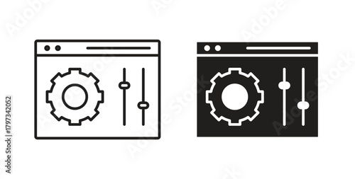 Control panel icon in simple flat trend modern graphic design abstract logotype element