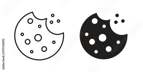Cookie icon in simple flat trend modern graphic design abstract logotype element