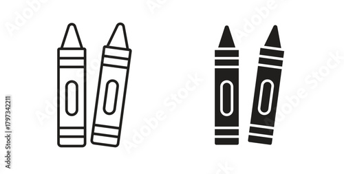 Crayon icon in simple flat trend modern graphic design abstract logotype element