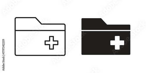 Create folder icon in simple flat trend modern graphic design abstract logotype element