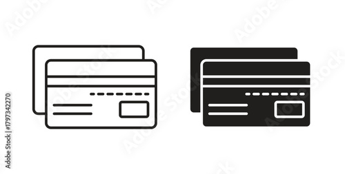 Credit card icon in simple flat trend modern graphic design abstract logotype element