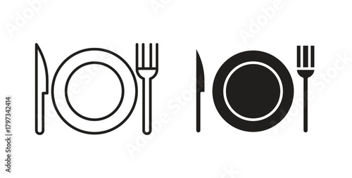 Cutlery icon in simple flat trend modern graphic design abstract logotype element