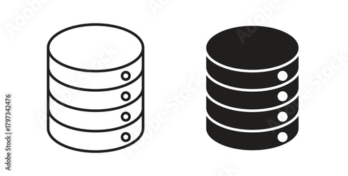 Database icon in simple flat trend modern graphic design abstract logotype element