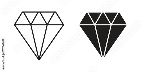 Diamond icon in simple flat trend modern graphic design abstract logotype element