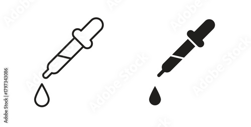 Dropper icon in simple flat trend modern graphic design abstract logotype element