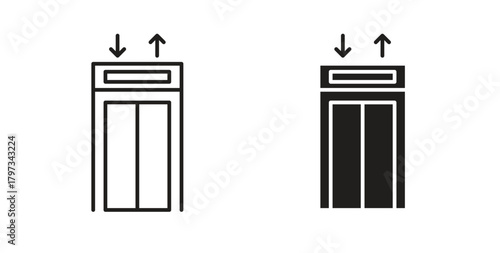 Elevator icon in simple flat trend modern graphic design abstract logotype element