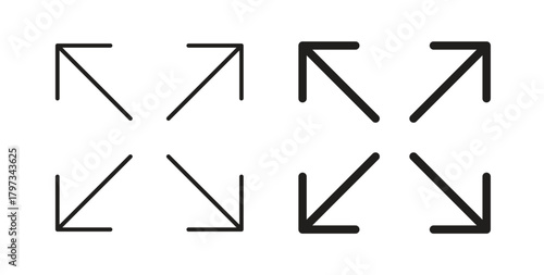 Expand icon in simple flat trend modern graphic design abstract logotype element