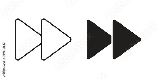 Fast forward icon in simple flat trend modern graphic design abstract logotype element