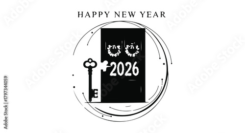 Unlock the new year with hope and opportunity. A key opens the door to exciting possibilities and a bright future.
