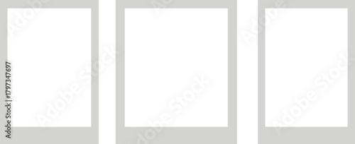 Minimal photo gallery mockup with empty frames