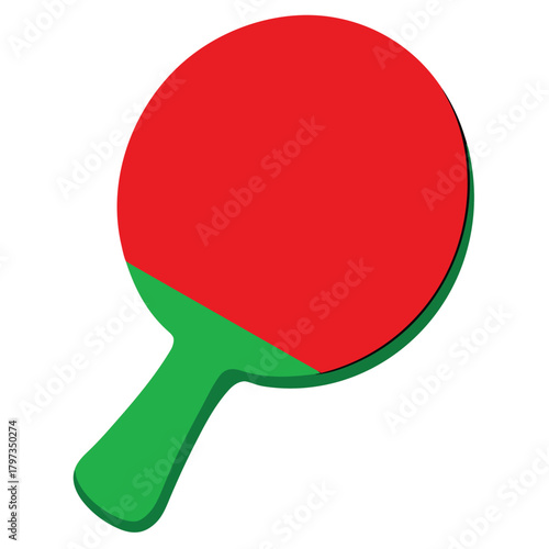 Red and Green Ping Pong Paddle