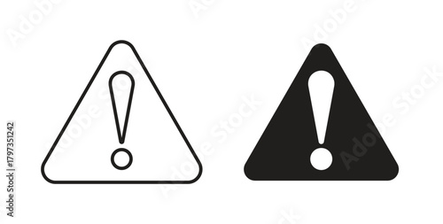 Error icon in line design and solid black and white colors for designs