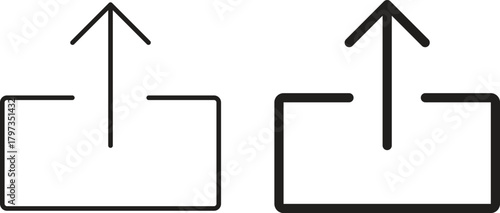 Export icon in line design and solid black and white colors for designs