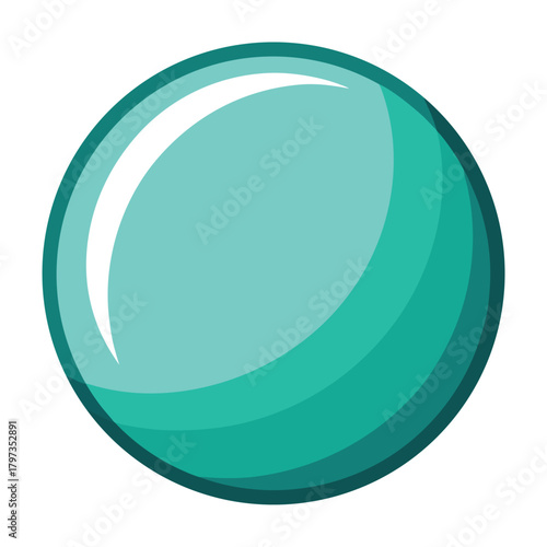 Shiny turquoise glossy sphere icon