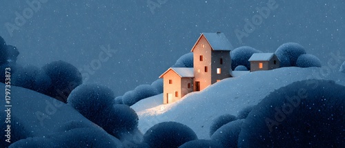 Winter Town Scene
