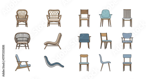 Assortment of Various Stylish Chairs in Different Designs.