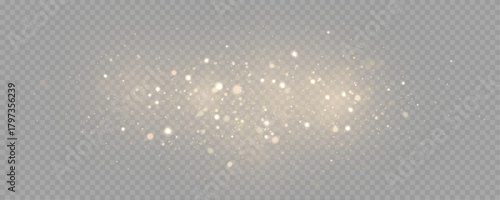 The dust sparks and golden stars shine with special light. Vector sparkles on a transparent background. . Stock royalty free vector illustration. PNG	