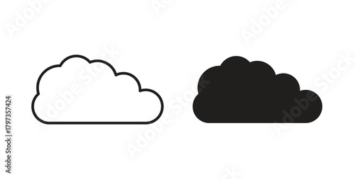 Cloud icon simple vectors in black, suitable for projects