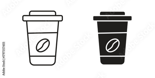 coffee cup icon simple vectors in black, suitable for projects