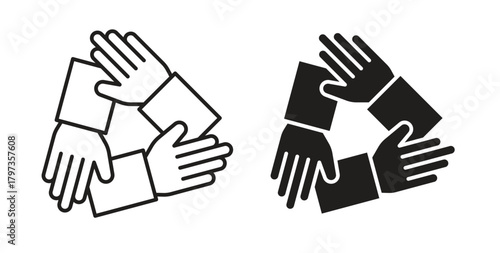 Collaboration icon simple vectors in black, suitable for projects