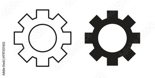 Cogwheel icon simple vectors in black, suitable for projects