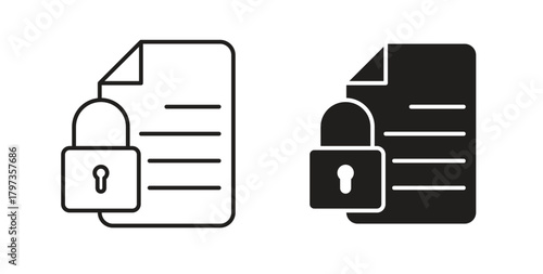 Confidential icon simple vectors in black, suitable for projects