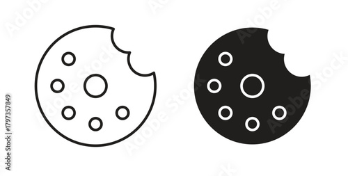 Cookie icon simple vectors in black, suitable for projects