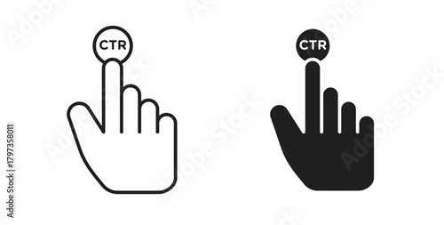 CTR icon simple vectors in black, suitable for projects