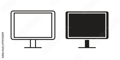 Desktop icon simple vectors in black, suitable for projects